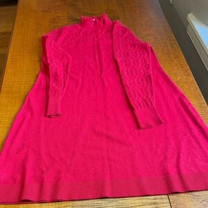 LOFT Red Long Sleeve Dress